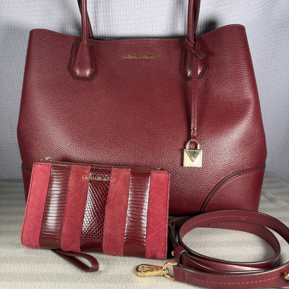 Michael Kors Deep Red Leather Tote